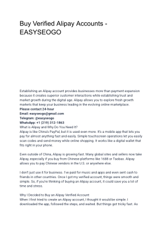 Buy Verified Alipay Accounts - EASYSEOGO
