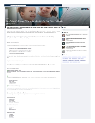 San Antonio’s Trusted Primary Care Doctors for Your Family’s Health