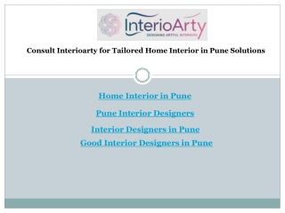 Consult Interioarty for Tailored Home Interior in Pune Solutions