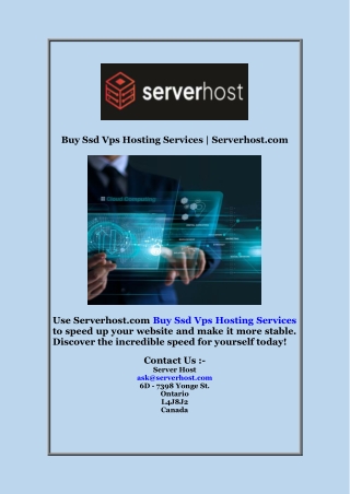 Buy Ssd Vps Hosting Services | Serverhost.com