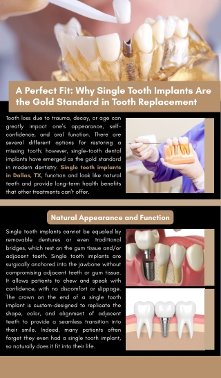 A Perfect Fit: Why Single Tooth Implants Are the Gold Standard in Tooth Replacem