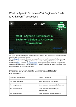 Understanding Agentic Commerce: A Beginner’s Guide to AI-Powered Transactions
