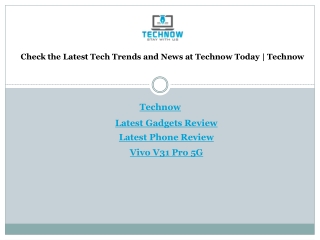 Check the Latest Tech Trends and News at Technow Today Technow