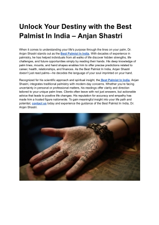 Unlock Your Destiny with the Best Palmist In India – Anjan Shastri (2)