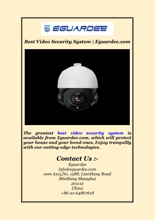 Best Video Security System | Eguardee.com
