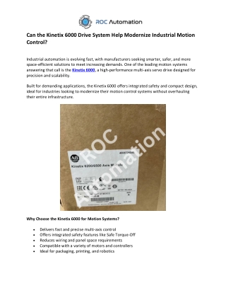 ROC Automation- Kinetix 6000