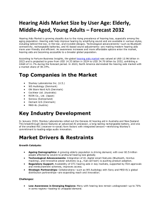 Hearing Aids Market Size by ODM/OEM Providers – Forecast 2032