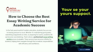 How to Choose the Best Essay Writing Service for Academic Success