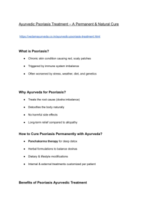 Ayurvedic Psoriasis Treatment – A Permanent & Natural Cure