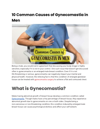 10 Common Causes of Gynecomastia in Men