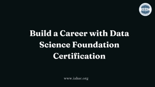 Build a Career with Data Science Foundation Certification