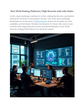 Best NEAR Staking Platforms _ High Rewards with Laba Nodes
