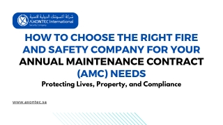 How to Choose the Right Fire and Safety Company for Your Annual Maintenance Contract (AMC) Needs