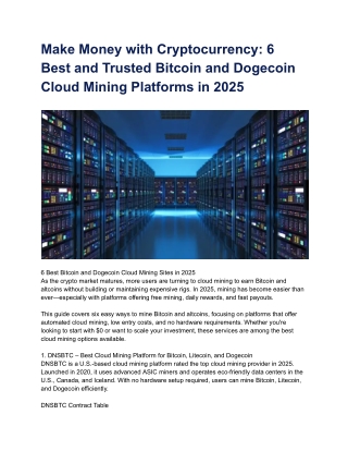 Make Money with Cryptocurrency_ 6 Best and Trusted Bitcoin and Dogecoin Cloud Mining Platforms in 2025