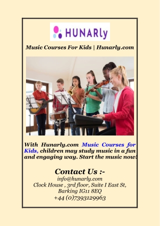 Music Courses For Kids | Hunarly.com