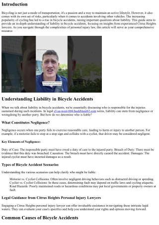 Understanding Liability in Bicycle Accidents: A Guide from Citrus Heights Lawyer
