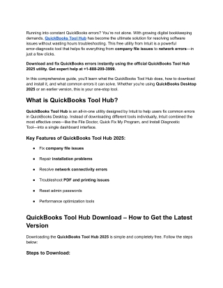 QuickBooks Tool Hub Fix Errors Instantly