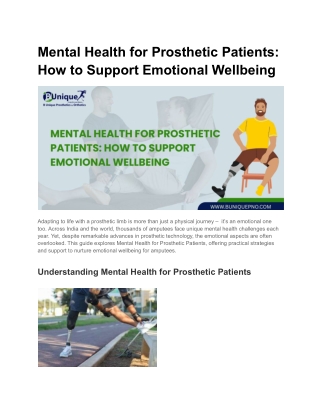Mental Health for Prosthetic Patients_ How to Support Emotional Wellbeing