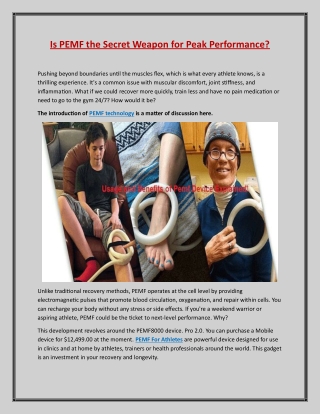 Is PEMF the Secret Weapon for Peak Performance?