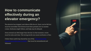 Essential Communication Tips for Elevator Emergencies