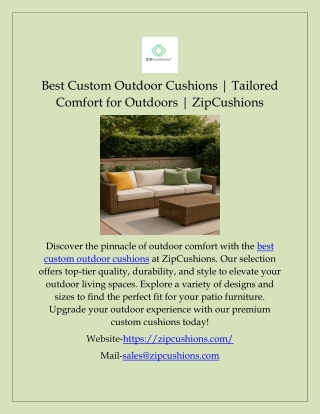 Best Custom Outdoor Cushions