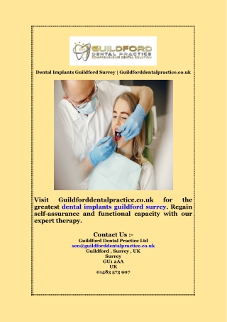 Dental Implants Guildford Surrey | Guildforddentalpractice.co.uk