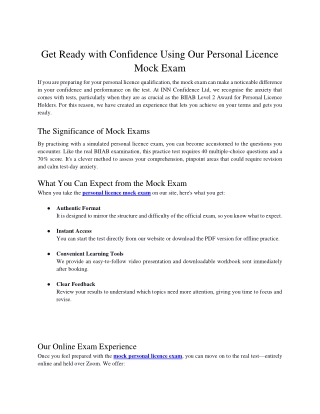 Get Ready with Confidence Using Our Personal Licence Mock Exam