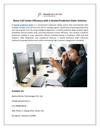 Top Benefits of Using a Hosted Predictive Dialer for Outbound Call Campaigns