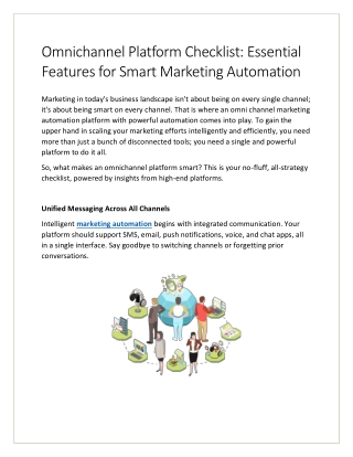 Omnichannel Platform Checklist: Essential Features for Smart Marketing Automatio