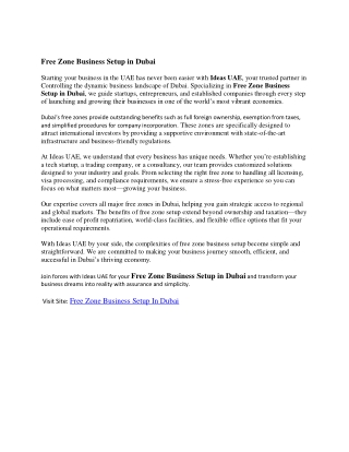 Free Zone Business Setup in Dubai2