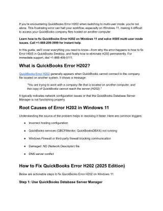 QuickBooks Error H202_ Fix Multi-User Access Today