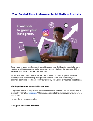 Grow Your Social Media Fast with Trusted Services