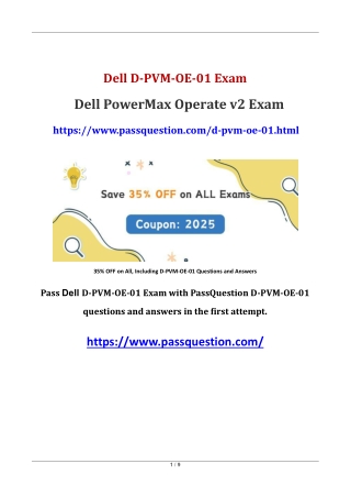 D-PVM-OE-01 Dell PowerMax Operate v2 Exam Questions