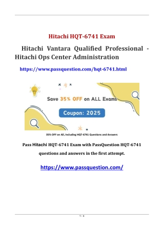 Hitachi Ops Center Administration HQT-6741 Exam Questions