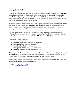 Laptop Repair JLT
