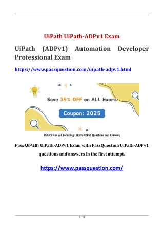 UiPath-ADPv1 Automation Developer Professional Exam Questions 2025