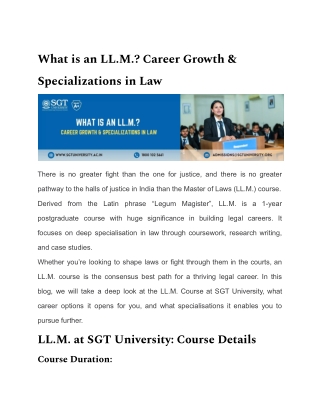 What is an LL.M. Career Growth & Specializations in Law