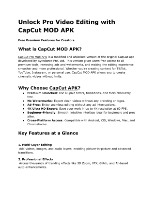 Unlock Pro Video Editing with CapCut MOD APK