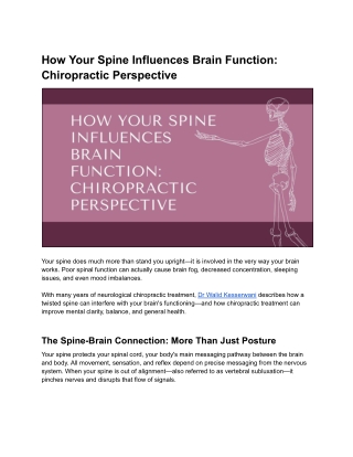 Rewire Your Brain Through Your Spine with Chiropractic Science