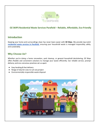 OZ SKIPS Residential Waste Services Parafield – Reliable, Affordable, Eco-Friendly