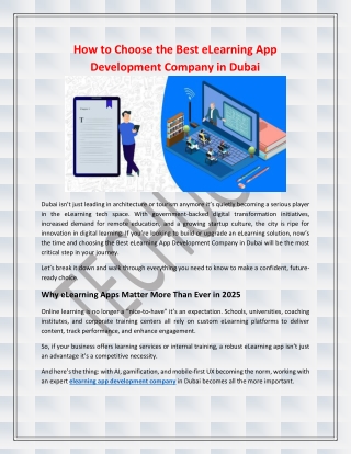 How to Choose the Best eLearning App Development Company in Dubai