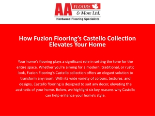 How Fuzion Flooring’s Castello Collection Elevates Your Home