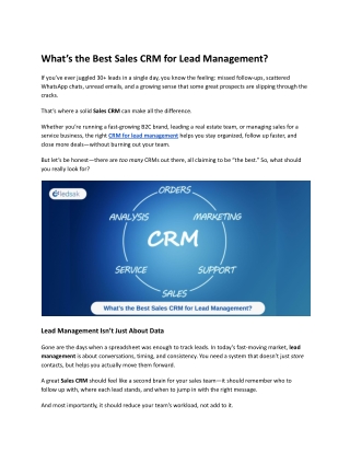 What’s the Best Sales CRM for Lead Management