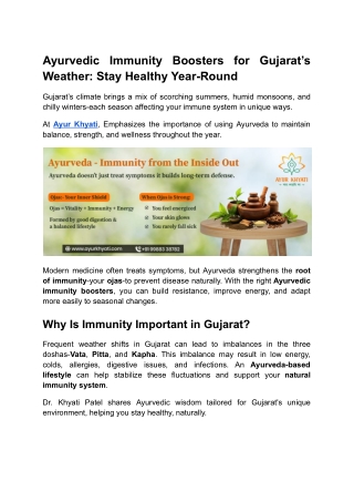 Ayurvedic Immunity Boosters for Gujarat’s Weather_ Stay Healthy Year-Round