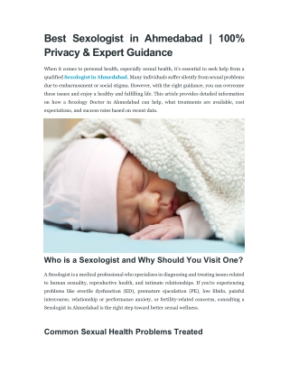 Best Sexologist in Ahmedabad - 100% Privacy & Expert Guidance