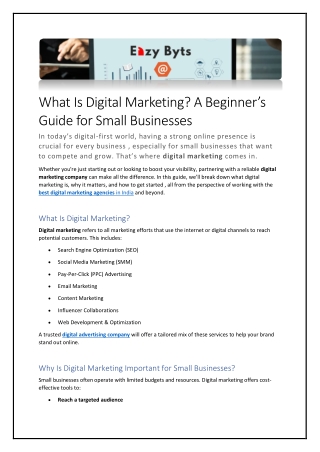 What Is Digital Marketing? A Beginner’s Guide for Small