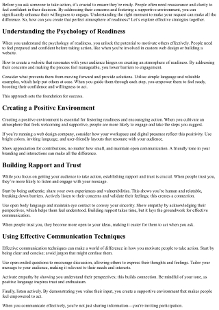 Make People Feel Ready Before Asking Them to Act