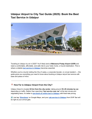 udaipur airport taxi