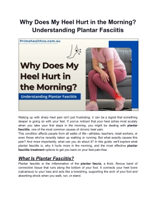 Why Does My Heel Hurt in the Morning? Understanding Plantar Fasciitis
