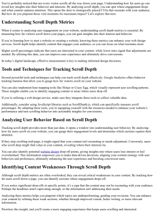 Turning Scroll Depth Into Conversion Opportunities